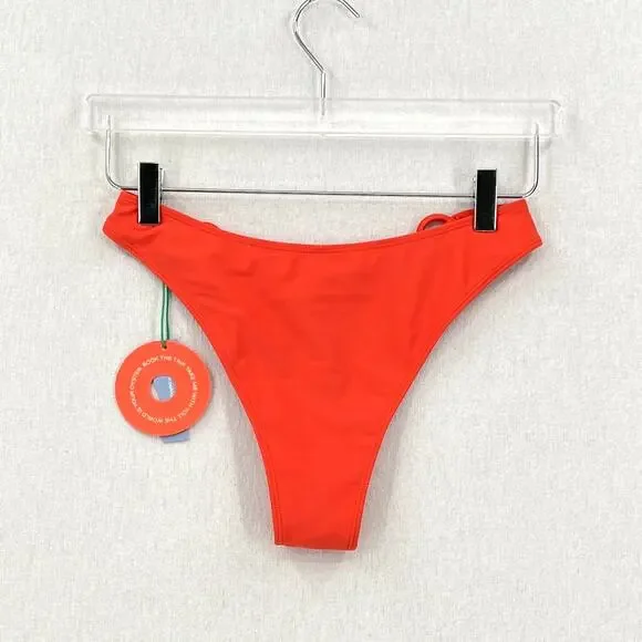 OOKIOH Monaco Bikini Bottom Womens Medium Orange High Leg Ring NWT - Picture 5 of 12